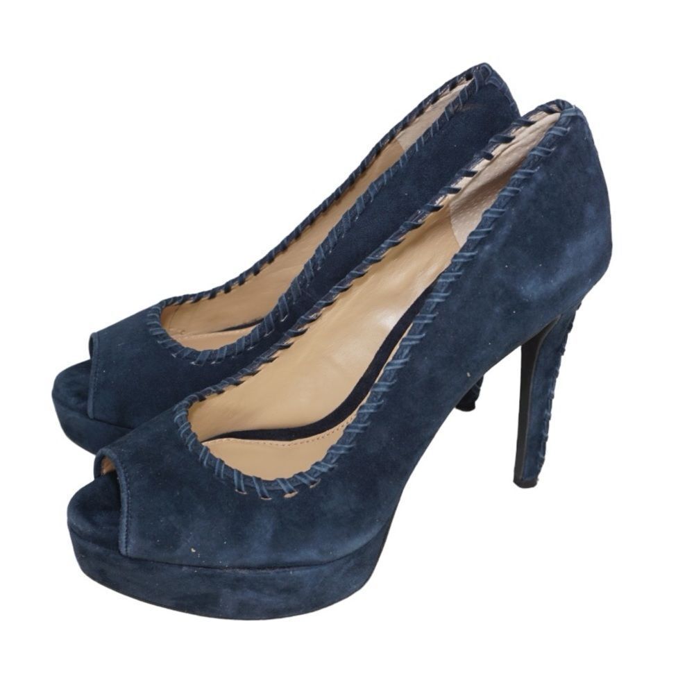 ANTONIO MELANI Navy Peep Toe Heels